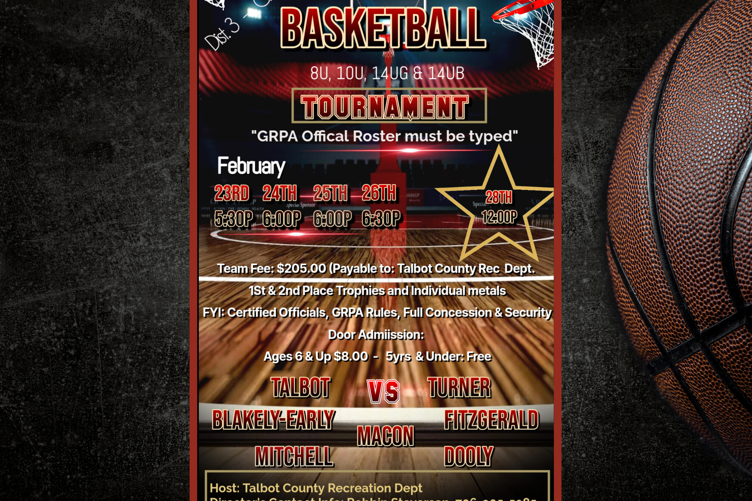 Talbot County to Host GRPA Youth Basketball Tournament This February